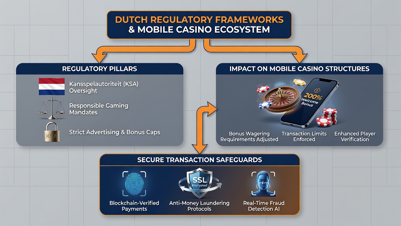 Afbeelding van beveiligde mobiele transacties in Nederlandse casino context met encryptie en verificatie elementen